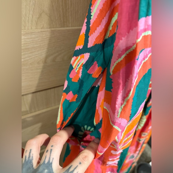 FARM Rio Vibrant Floral Dress with Pink and Green - Picture 2 of 10